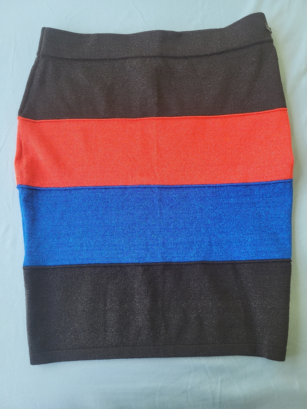 Apple Bottoms Black, Red & Blue Colorblock Mini Skirt